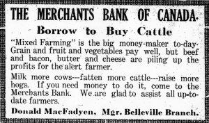 Ad for Merchants Bank of Canada