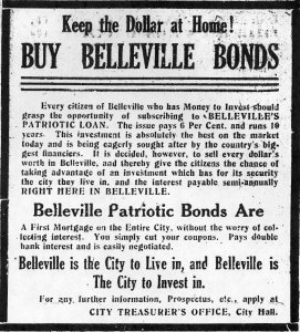 Ad for Belleville Bonds