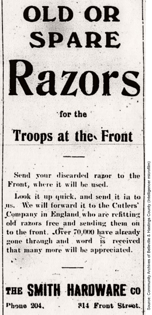 100 Years Ago: Razors for Soldiers – First World War Belleville