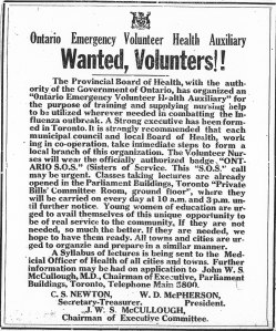 Poster for volunteer nurses