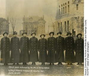 Nurses in the Canadian Expeditionary (Mediterranean) Force Reinforcements for Queen's Hospital, Cairo. Photo taken in Kingston, January 26th, 1916