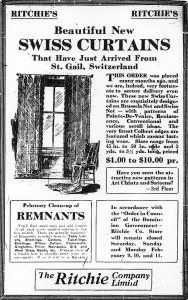 Ad for Ritchieès curtains