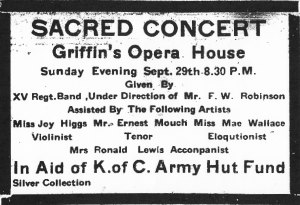 Ad for sacred concert