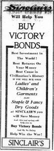 Sinclair's ad for Victory Bonds
